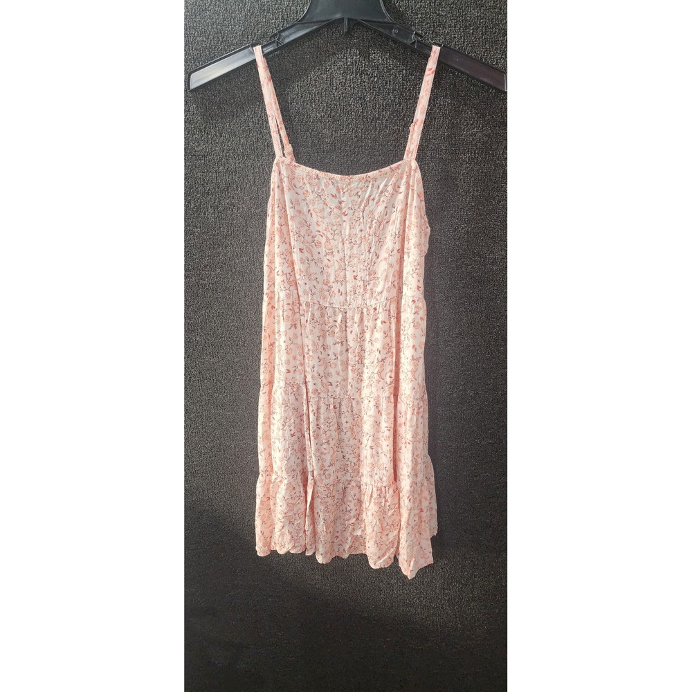 Old Navy Pink Floral Paisley Tiered Cami Dress Sleeveless Adjustable Straps M